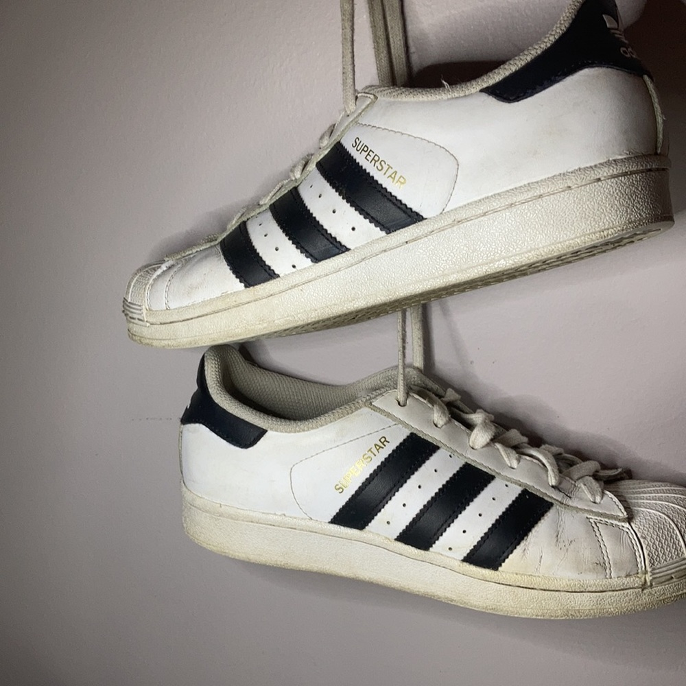 Adidas white superstars